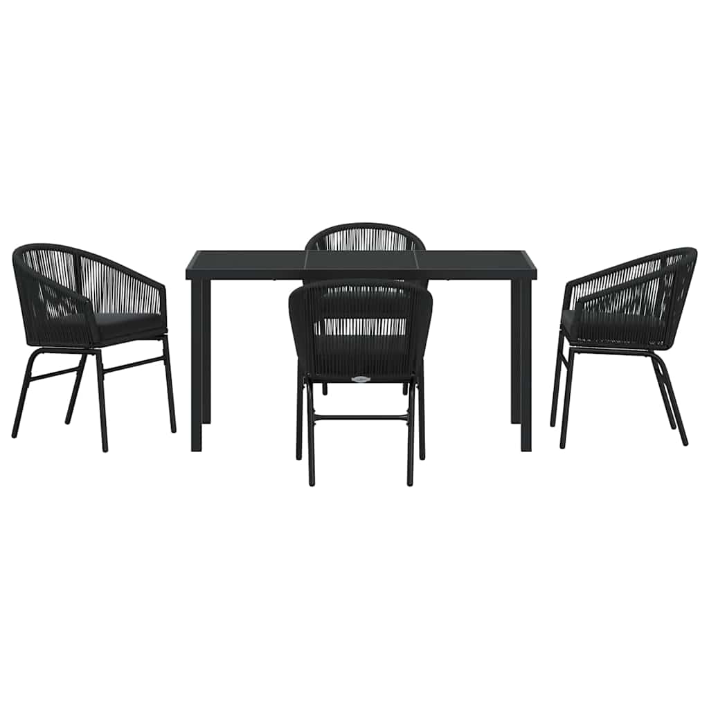Ensemble de salle à manger pour jardin 5 pcs Noir - XIOS