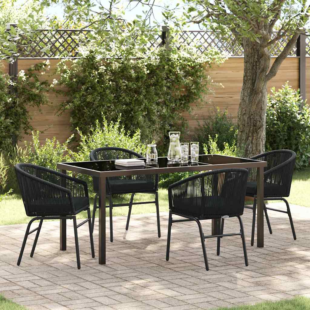 Ensemble de salle à manger pour jardin 5 pcs Noir - XIOS