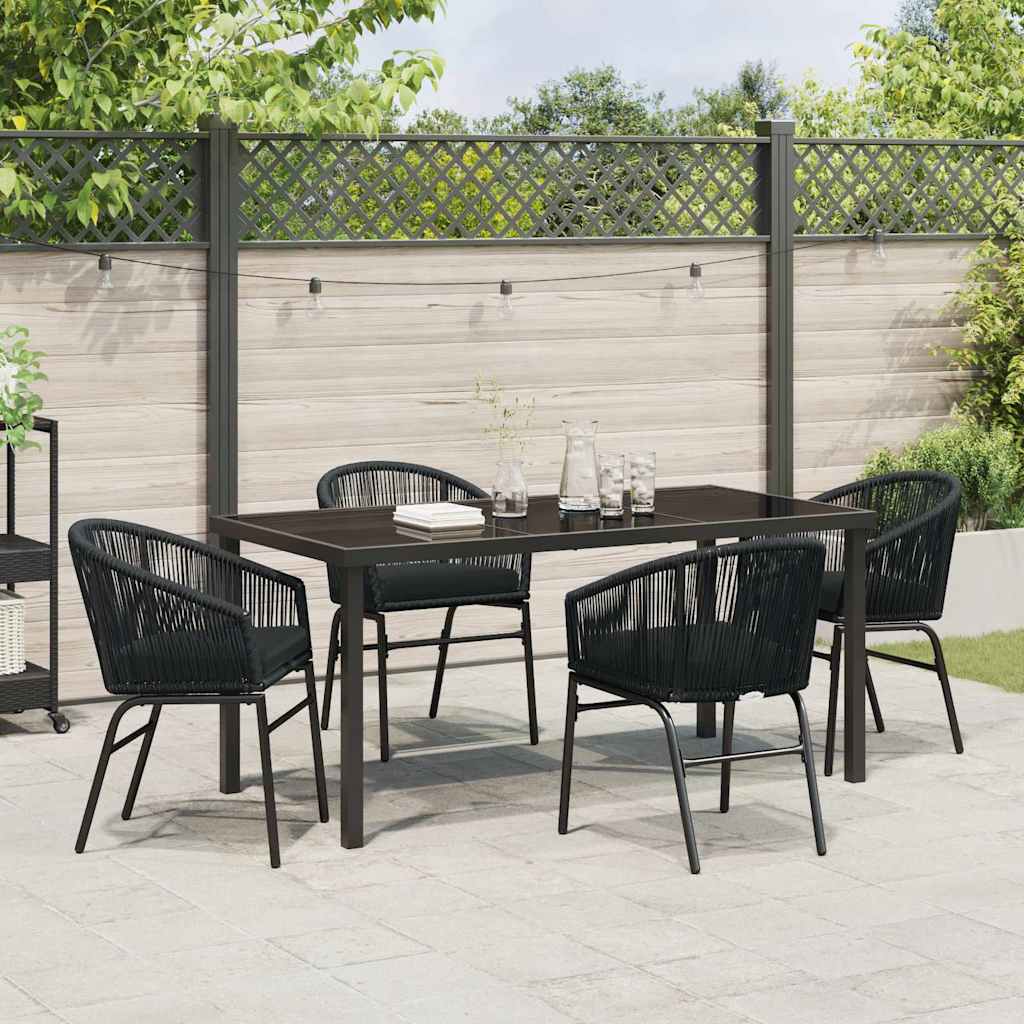 Ensemble de salle à manger pour jardin 5 pcs Noir - XIOS