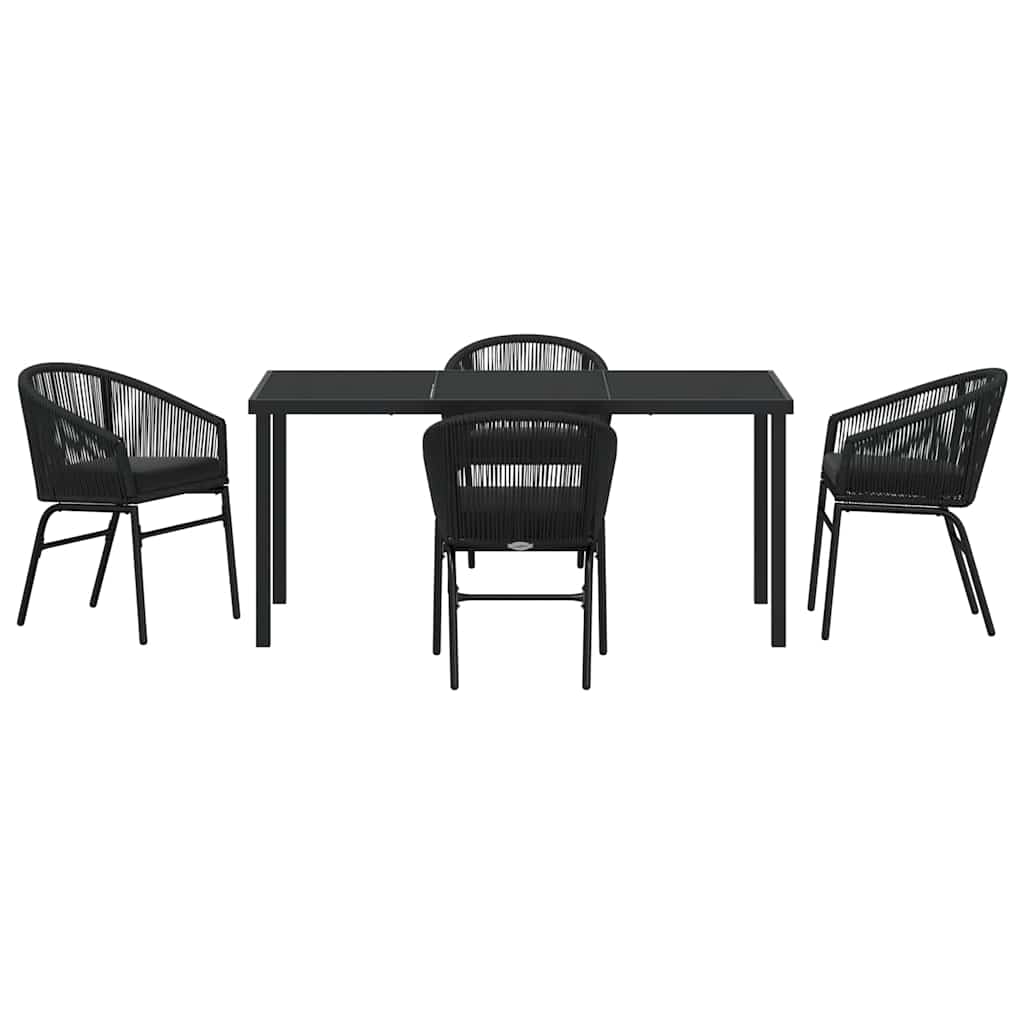 Ensemble de salle à manger pour jardin 5 pcs Noir - XIOS