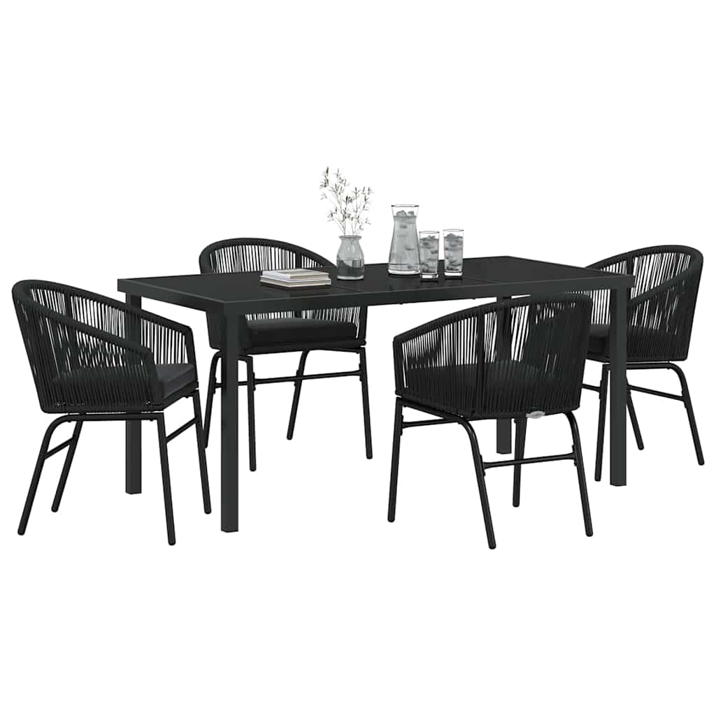 Ensemble de salle à manger pour jardin 5 pcs Noir - XIOS