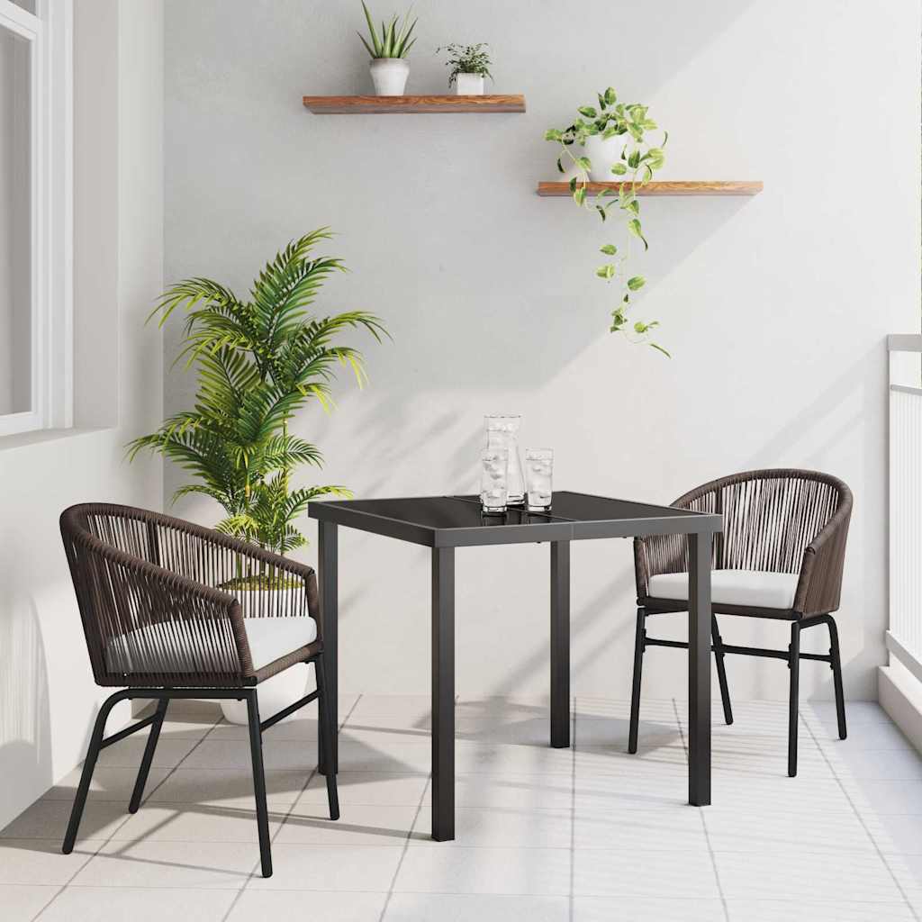 Ensemble de salle à manger pour jardin 3 pcs Marron - XIOS