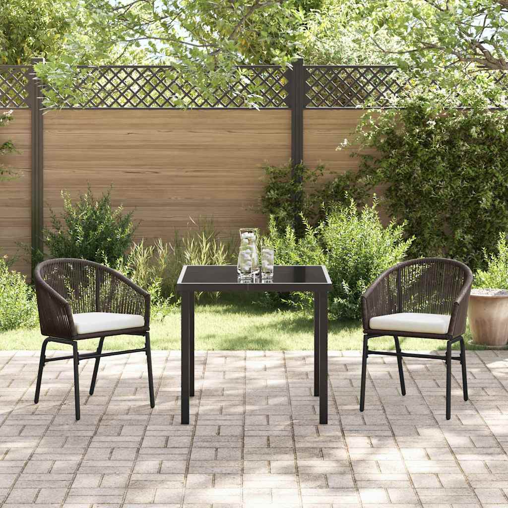 Ensemble de salle à manger pour jardin 3 pcs Marron - XIOS