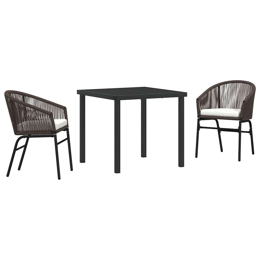 Ensemble de salle à manger pour jardin 3 pcs Marron - XIOS