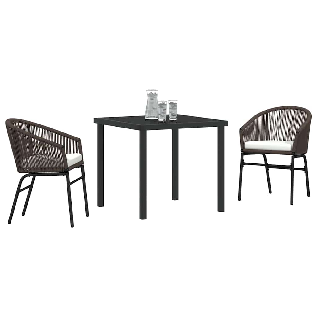 Ensemble de salle à manger pour jardin 3 pcs Marron - XIOS