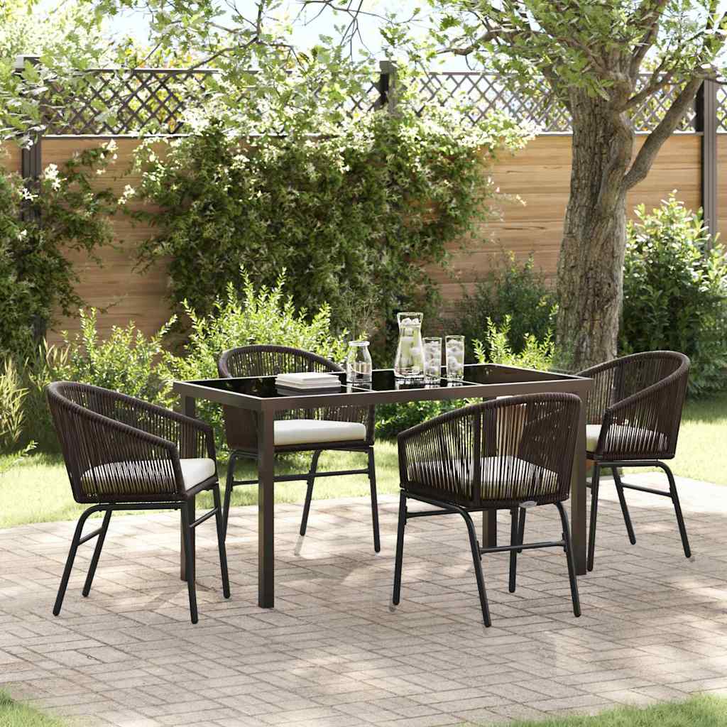 Ensemble de salle à manger pour jardin 5 pcs Marron - XIOS