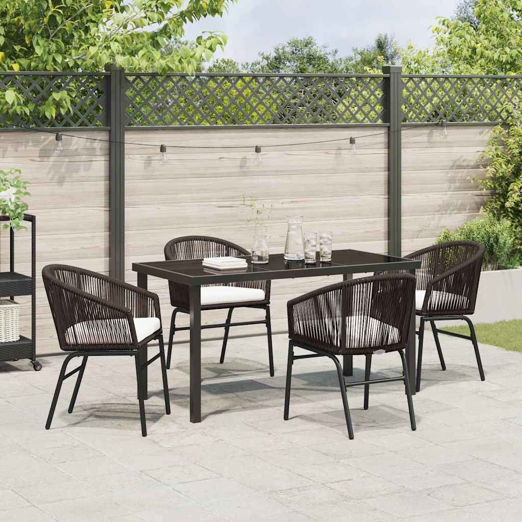Ensemble de salle à manger pour jardin 5 pcs Marron - XIOS
