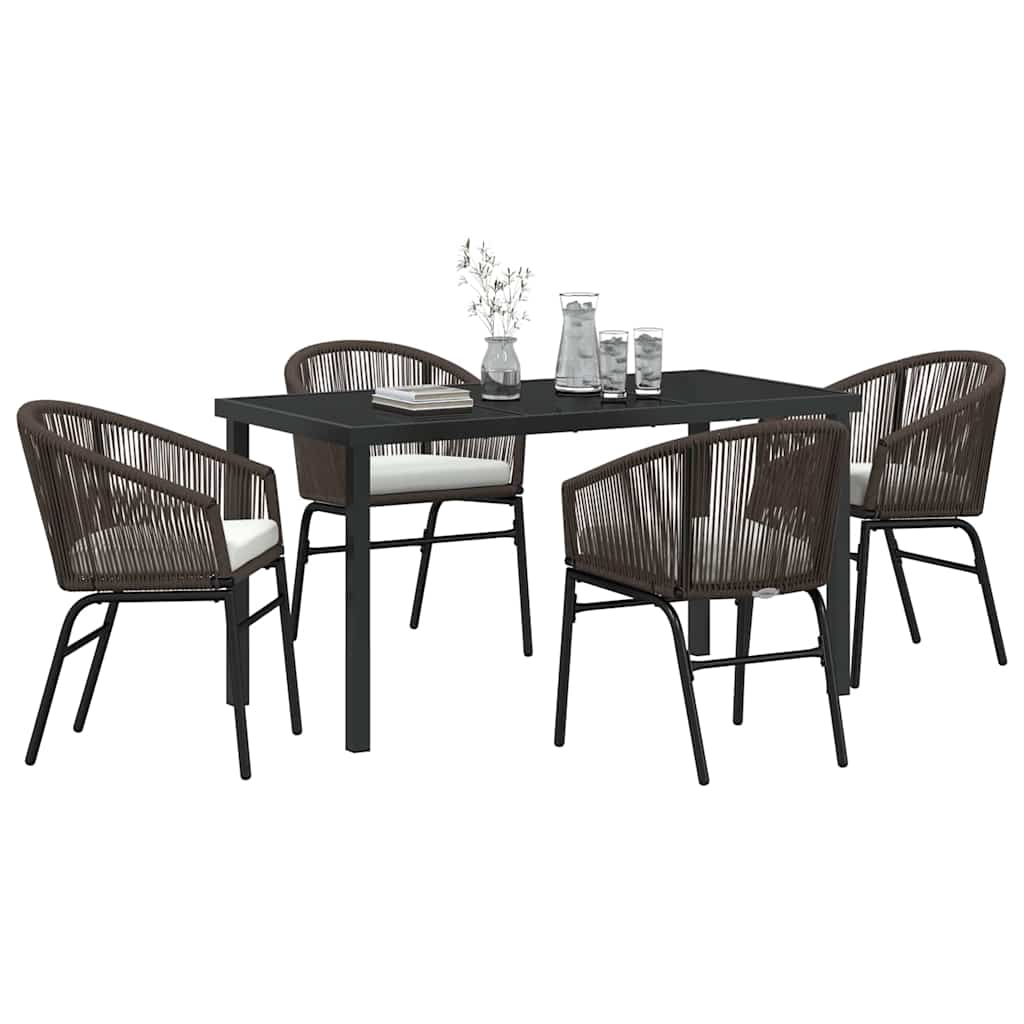 Ensemble de salle à manger pour jardin 5 pcs Marron - XIOS