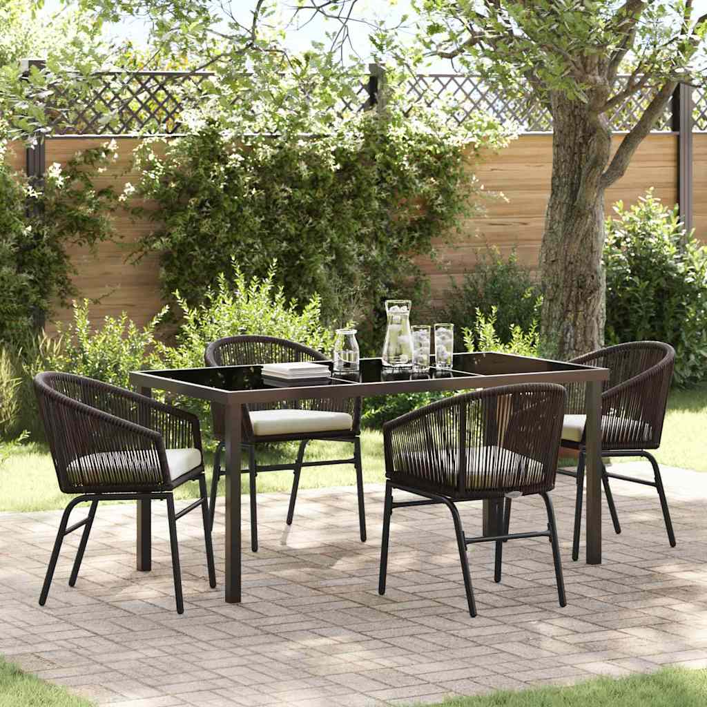 Ensemble de salle à manger pour jardin 5 pcs Marron - XIOS