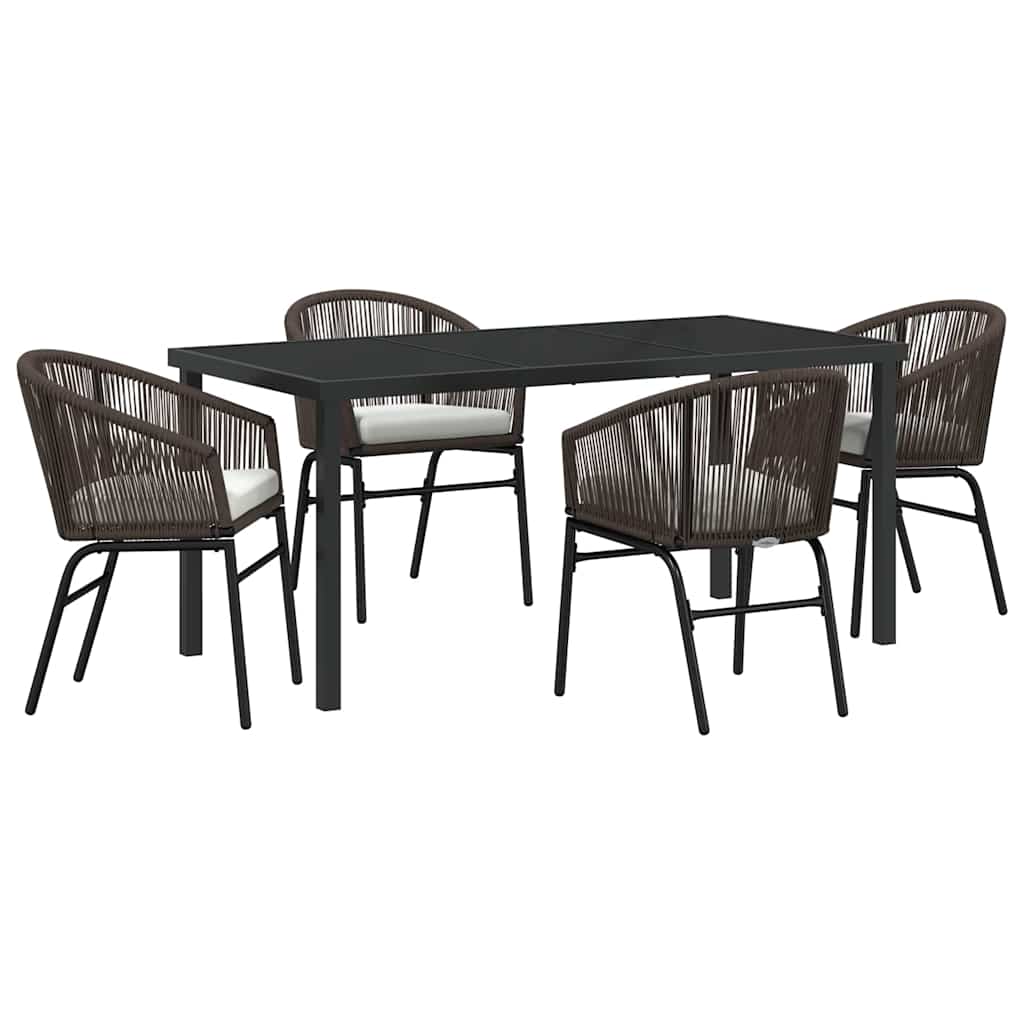 Ensemble de salle à manger pour jardin 5 pcs Marron - XIOS