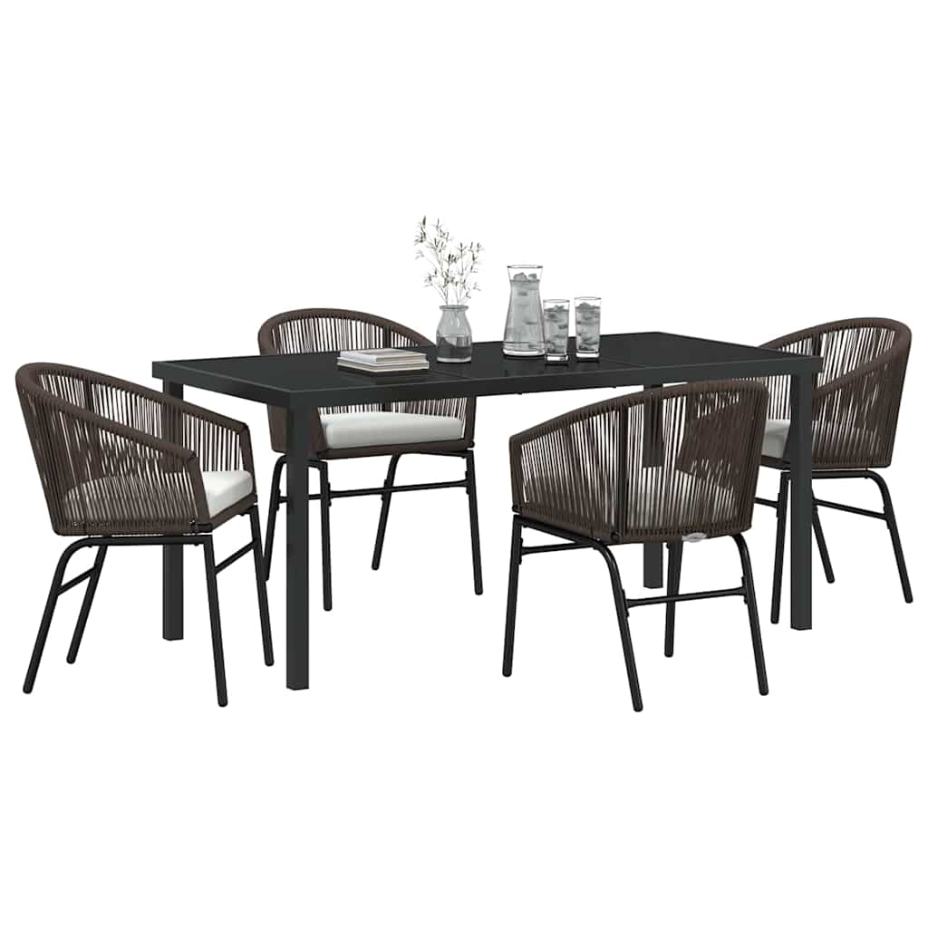 Ensemble de salle à manger pour jardin 5 pcs Marron - XIOS
