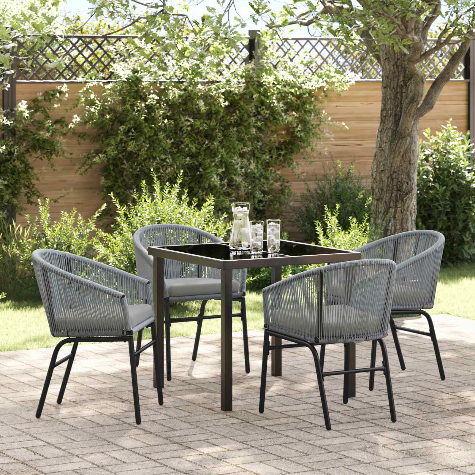 Ensemble de salle à manger pour jardin 5 pcs Anthracite - XIOS