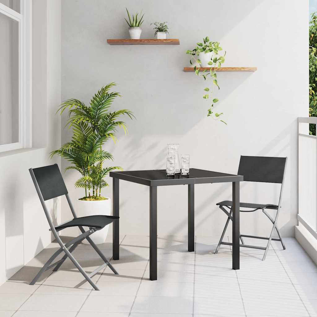 Ensemble de salle à manger pour jardin 3 pcs Noir - XIOS