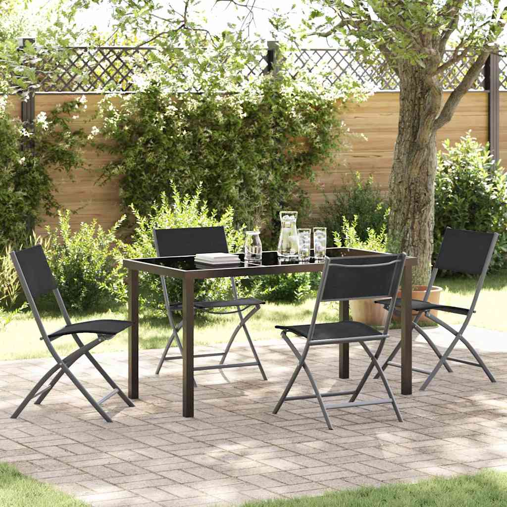 Ensemble de salle à manger pour jardin 5 pcs Noir - XIOS