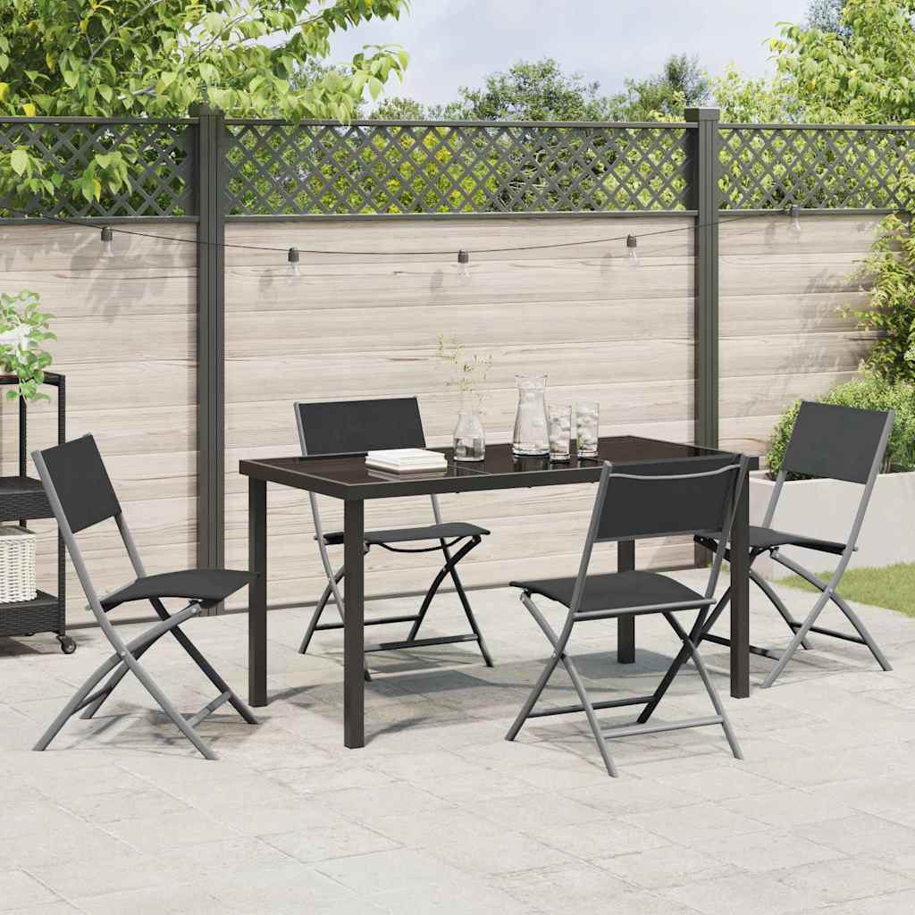 Ensemble de salle à manger pour jardin 5 pcs Noir - XIOS
