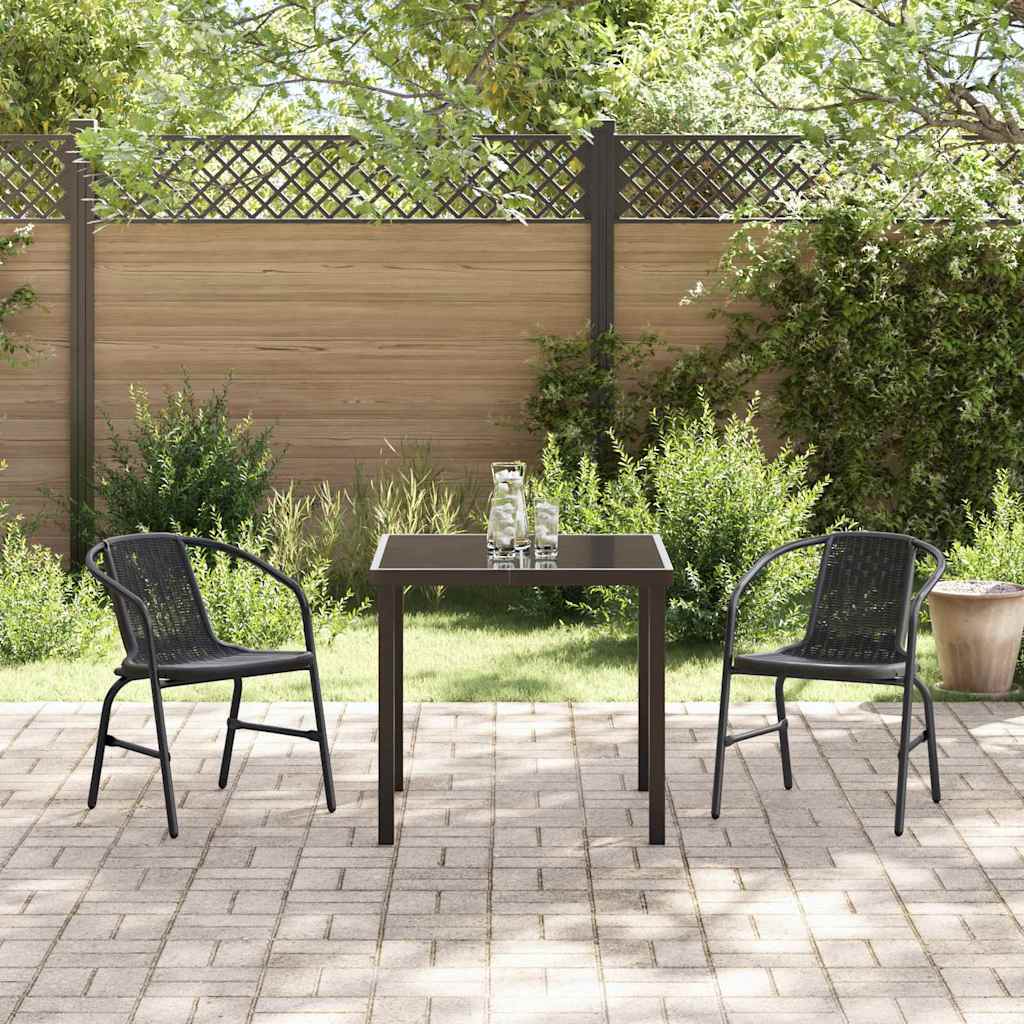 Ensemble de salle à manger pour jardin 3 pcs Noir - XIOS