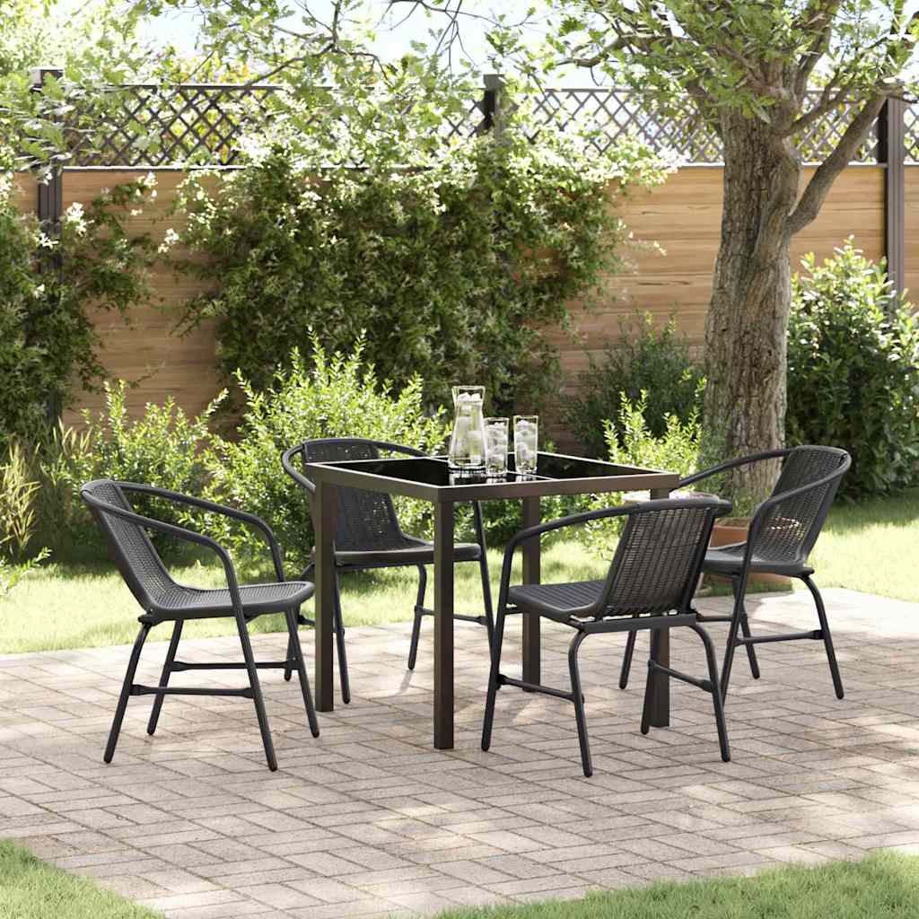 Ensemble de salle à manger pour jardin 5 pcs Noir - XIOS