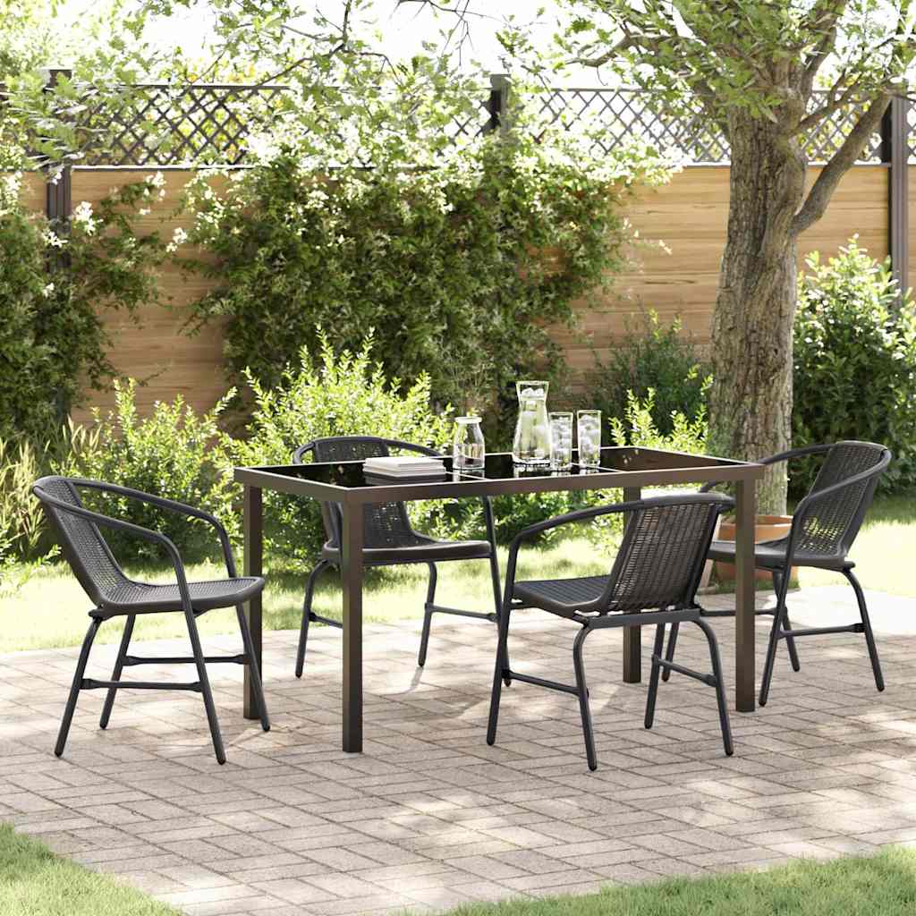 Ensemble de salle à manger pour jardin 5 pcs Noir - XIOS
