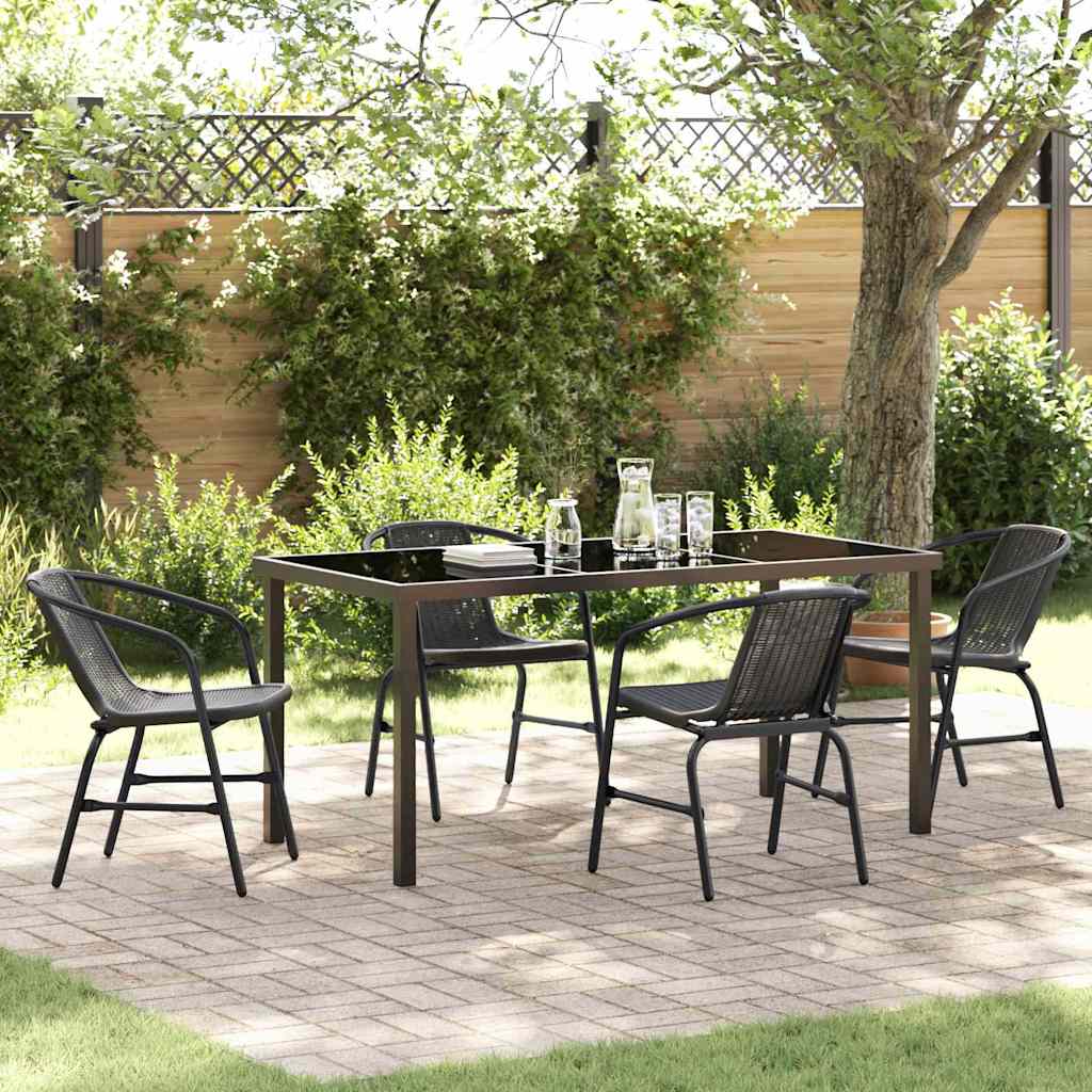 Ensemble de salle à manger pour jardin 5 pcs Noir - XIOS