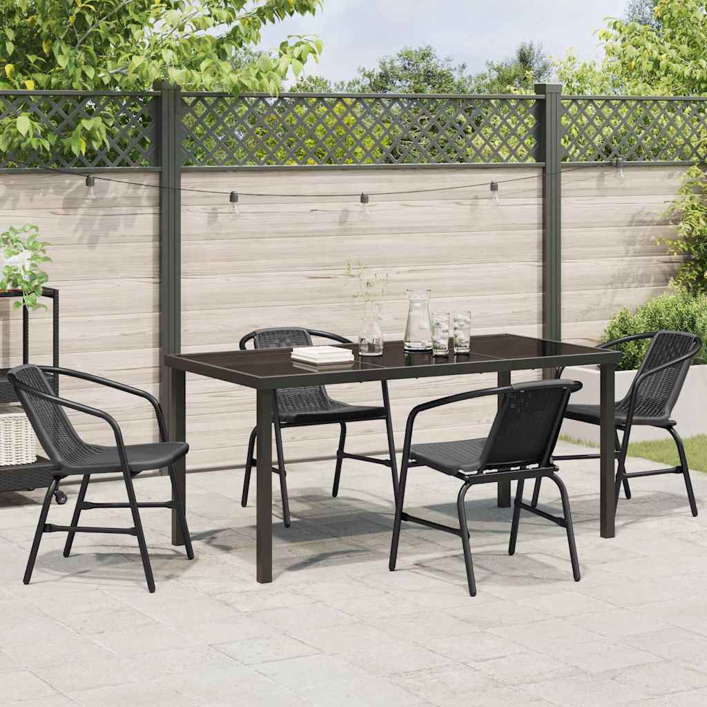Ensemble de salle à manger pour jardin 5 pcs Noir - XIOS