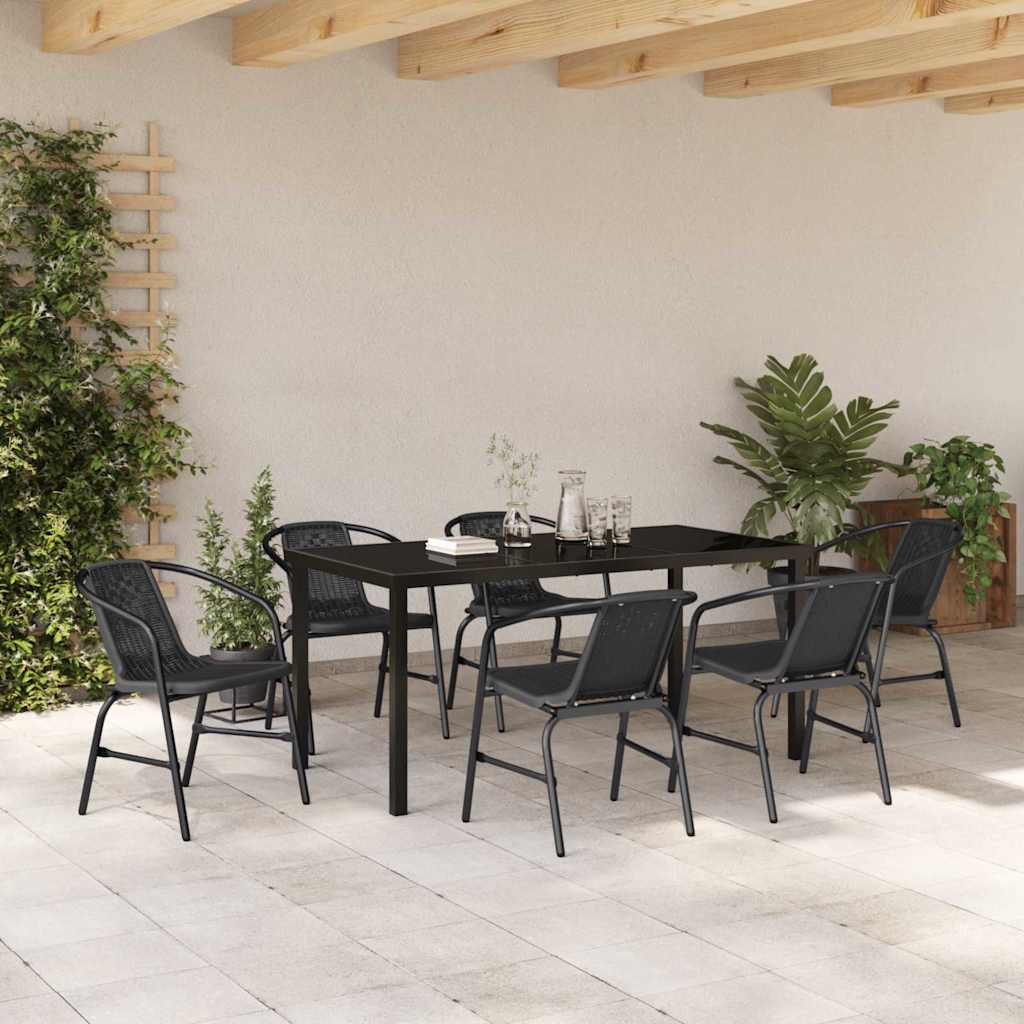 Ensemble de salle à manger pour jardin 7 pcs Noir - XIOS