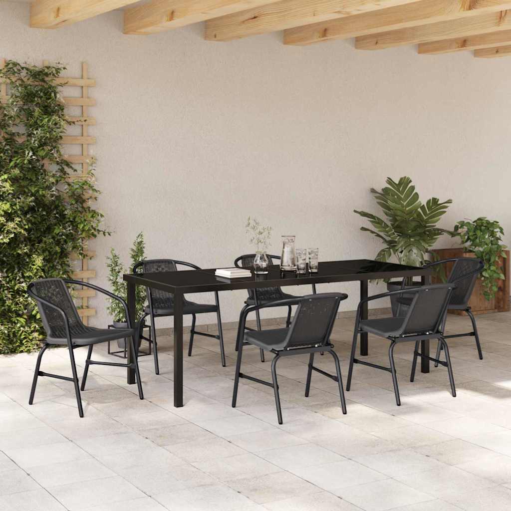 Ensemble de salle à manger pour jardin 7 pcs Noir - XIOS