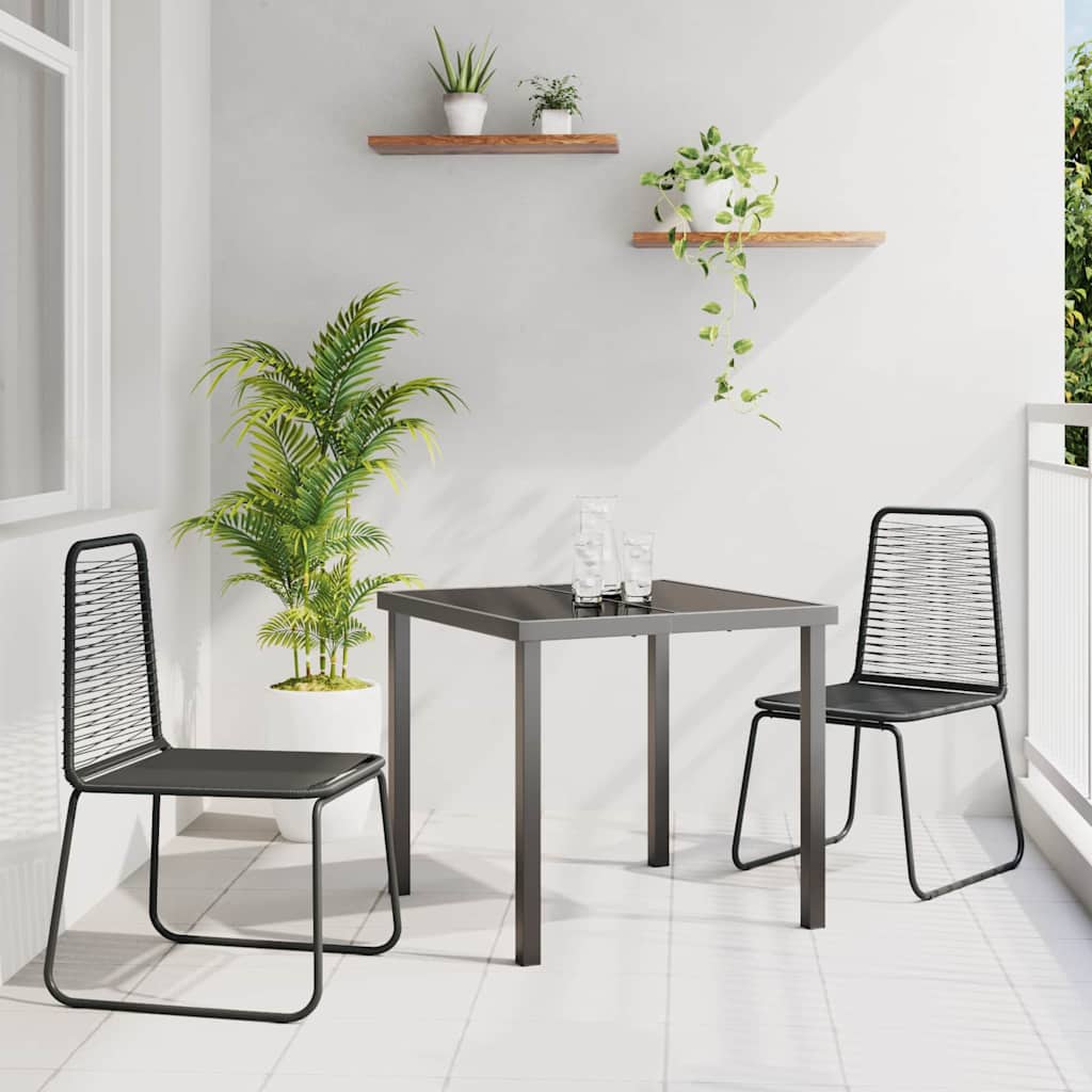 Ensemble de salle à manger pour jardin 3 pcs Noir - XIOS