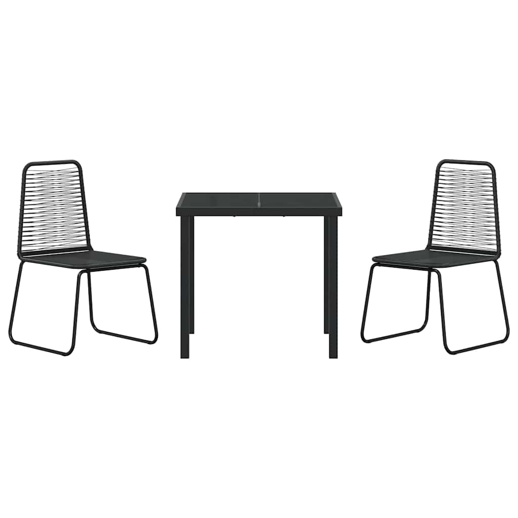 Ensemble de salle à manger pour jardin 3 pcs Noir - XIOS