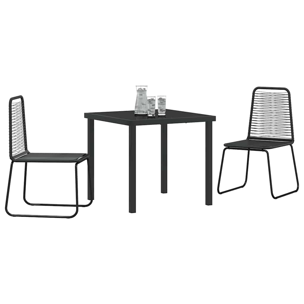 Ensemble de salle à manger pour jardin 3 pcs Noir - XIOS