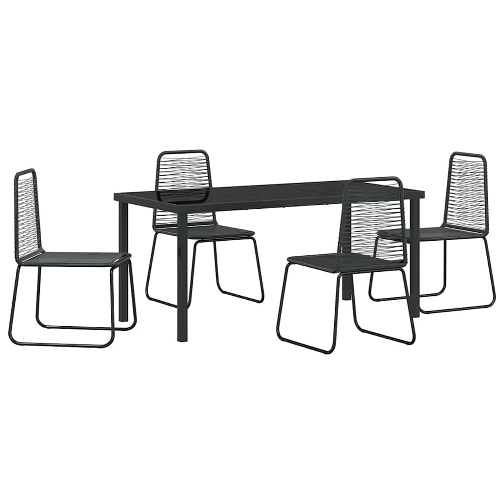 Ensemble de salle à manger pour jardin 5 pcs Noir - XIOS