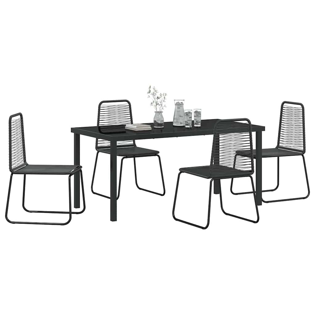 Ensemble de salle à manger pour jardin 5 pcs Noir - XIOS