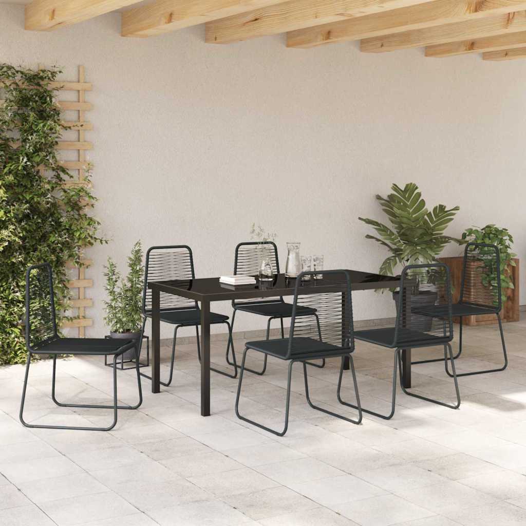 Ensemble de salle à manger pour jardin 7 pcs Noir - XIOS