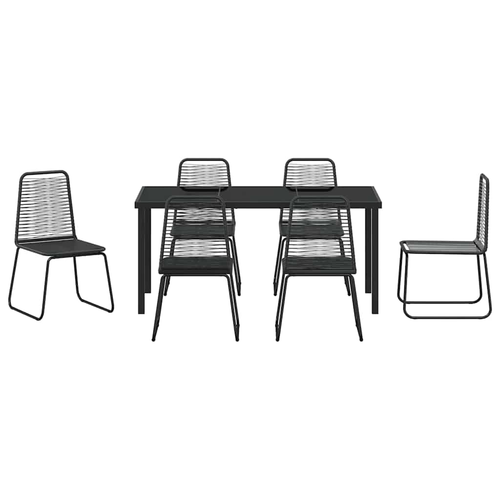 Ensemble de salle à manger pour jardin 7 pcs Noir - XIOS