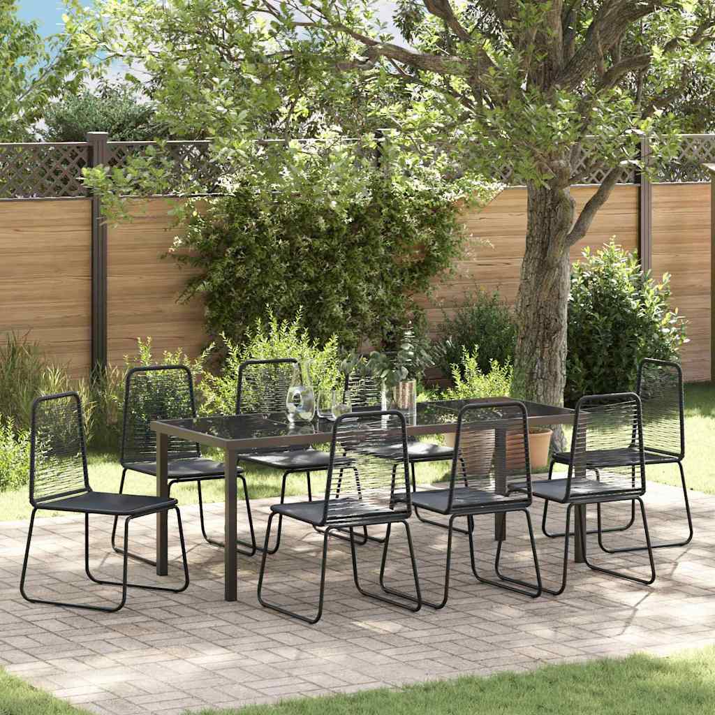 Ensemble de salle à manger pour jardin 9 pcs Noir - XIOS