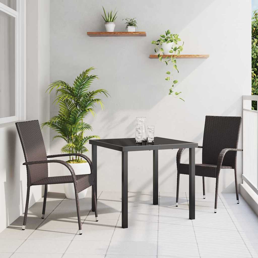 Ensemble de salle à manger pour jardin 3 pcs Marron - XIOS