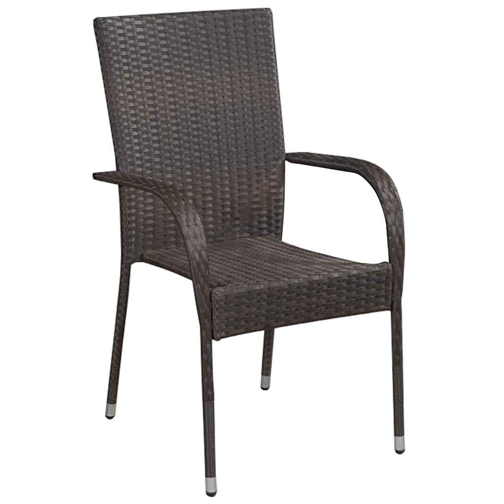 Ensemble de salle à manger pour jardin 3 pcs Marron - XIOS