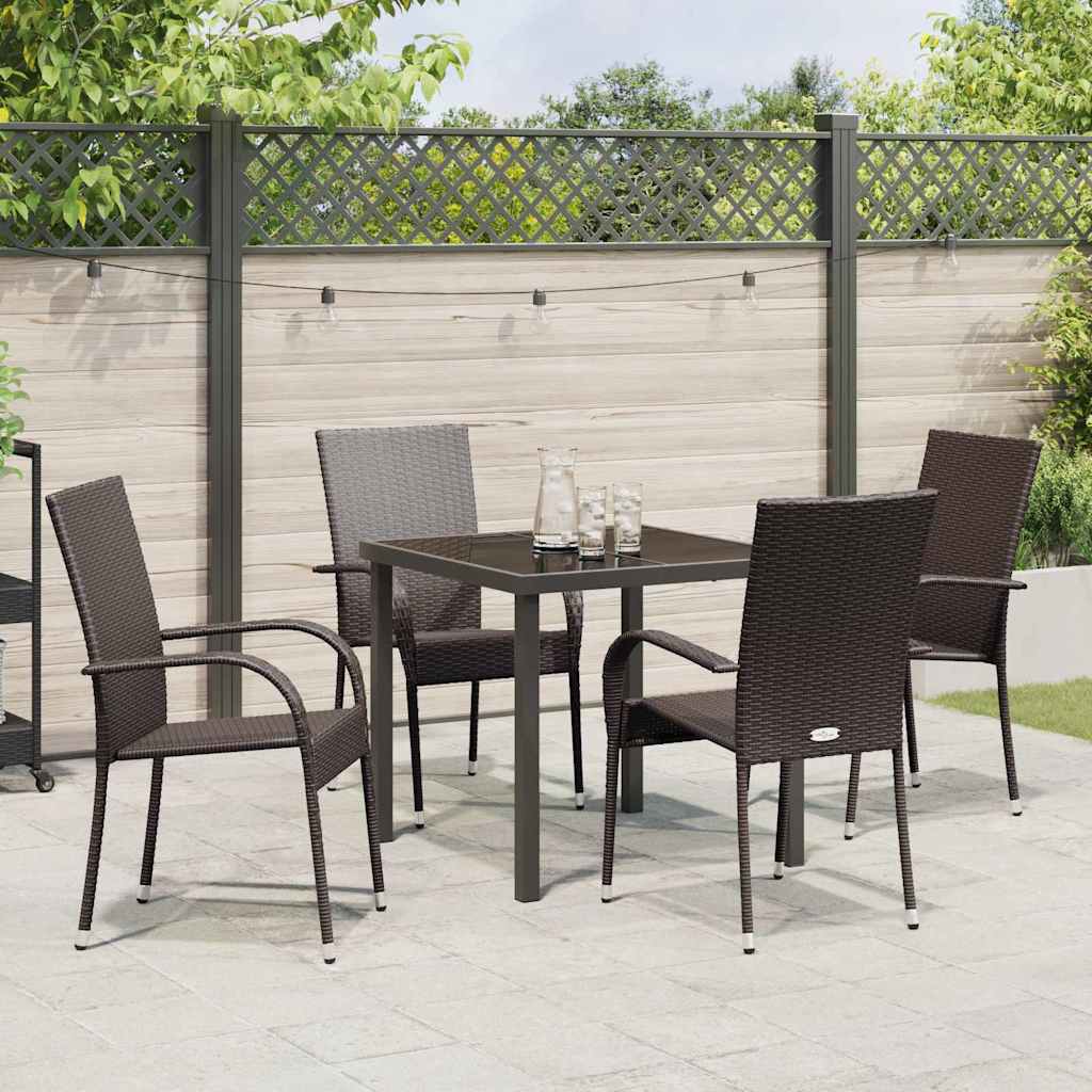 Ensemble de salle à manger pour jardin 5 pcs Marron - XIOS