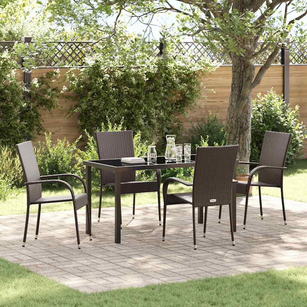 Ensemble de salle à manger pour jardin 5 pcs Marron - XIOS