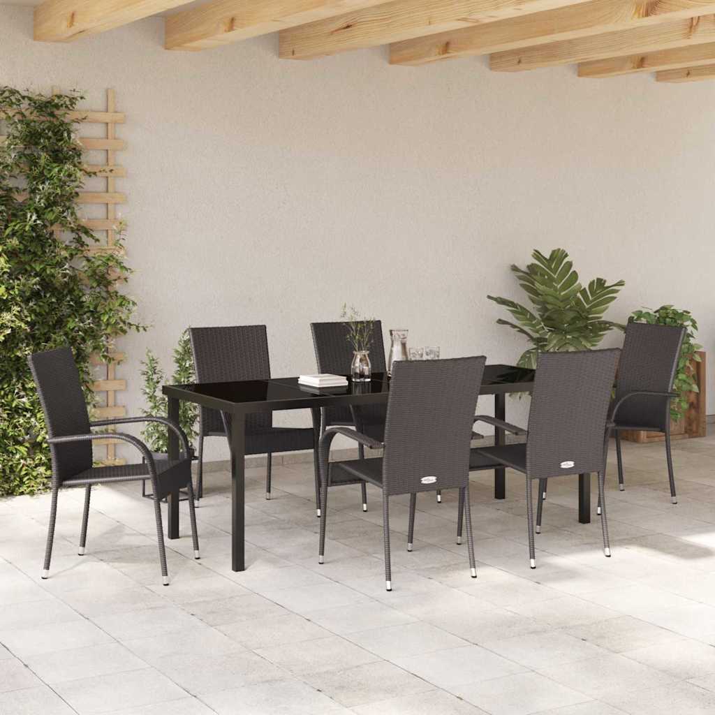 Ensemble de salle à manger pour jardin 7 pcs Marron - XIOS