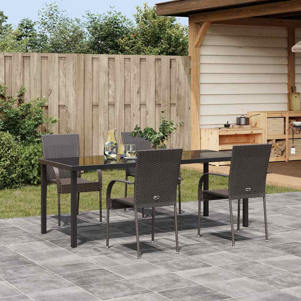 Ensemble de salle à manger pour jardin 5 pcs Marron - XIOS