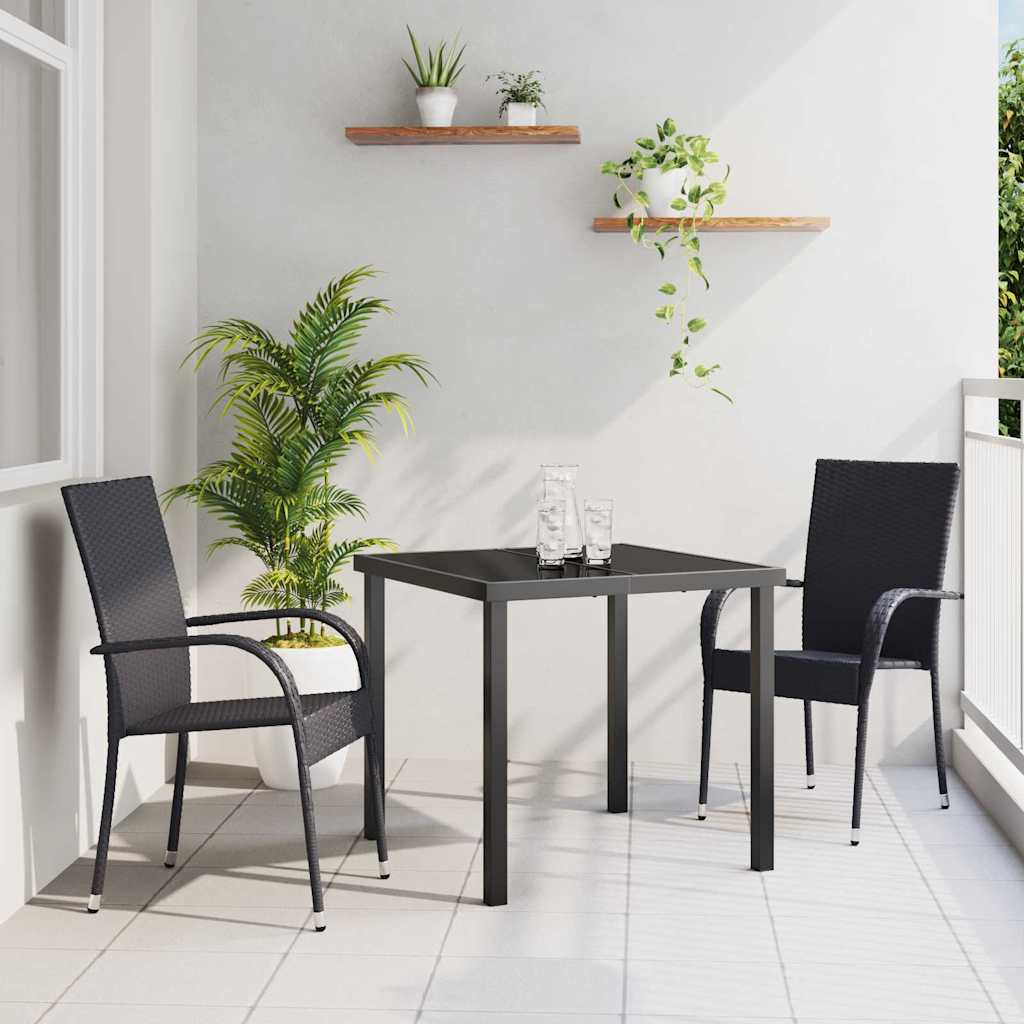 Ensemble de salle à manger pour jardin 3 pcs Noir - XIOS
