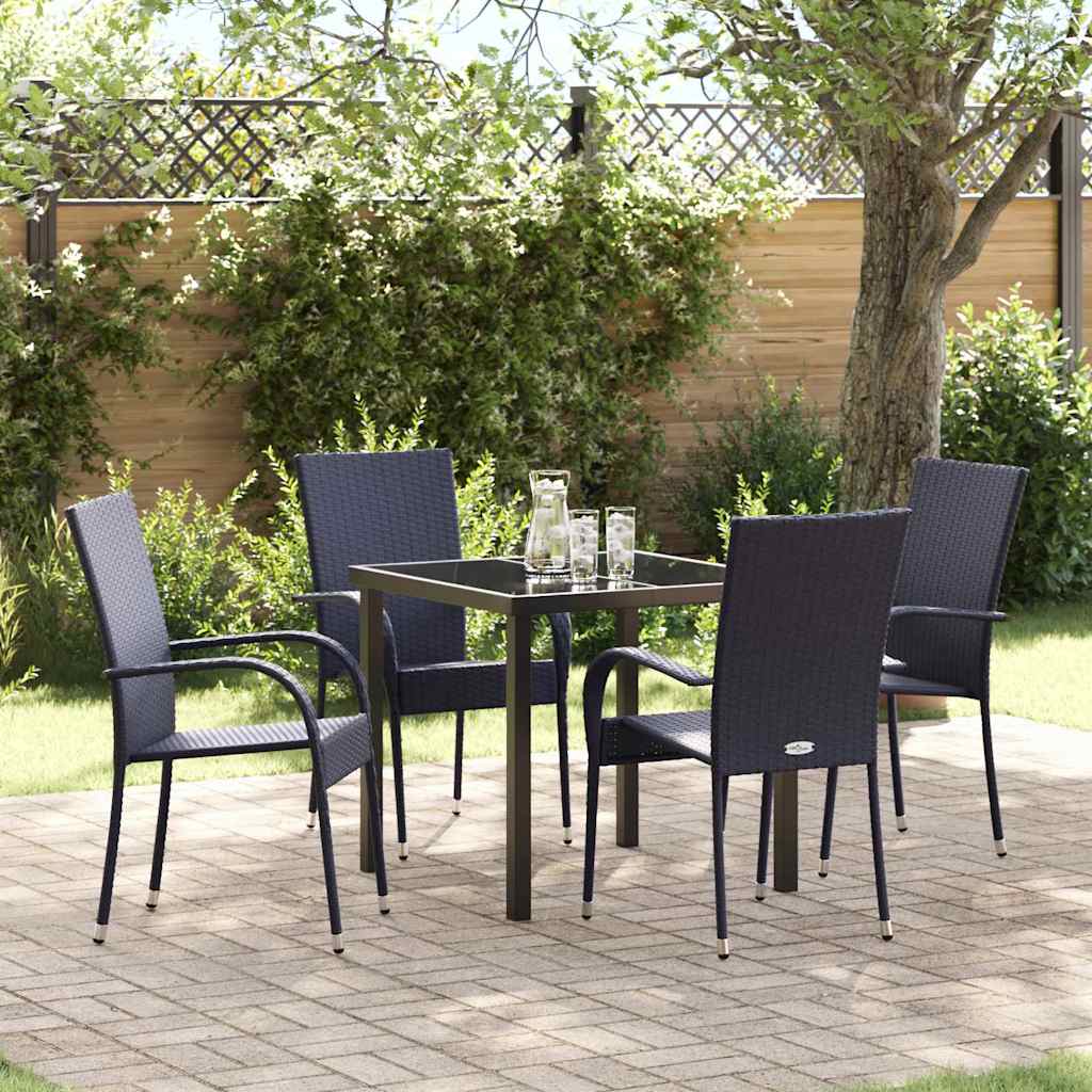 Ensemble de salle à manger pour jardin 5 pcs Noir - XIOS
