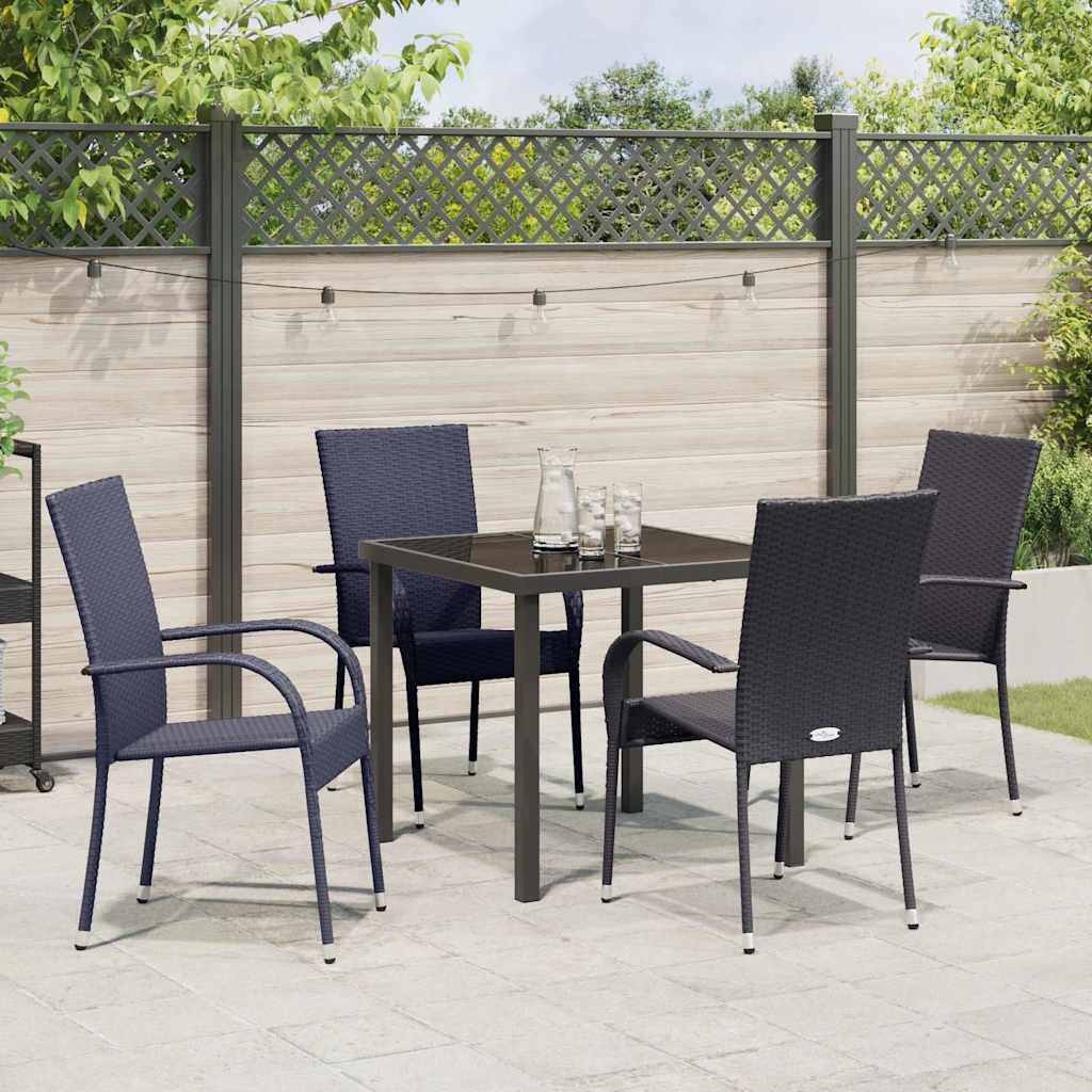 Ensemble de salle à manger pour jardin 5 pcs Noir - XIOS