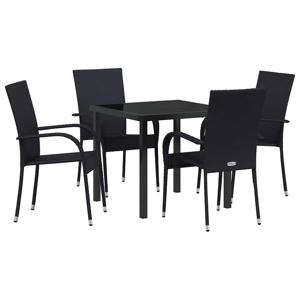 Ensemble de salle à manger pour jardin 5 pcs Noir - XIOS