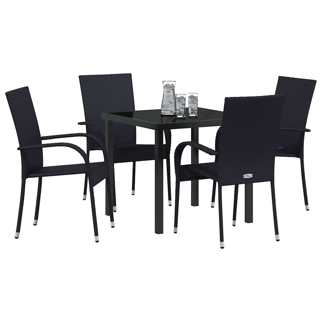 Ensemble de salle à manger pour jardin 5 pcs Noir - XIOS