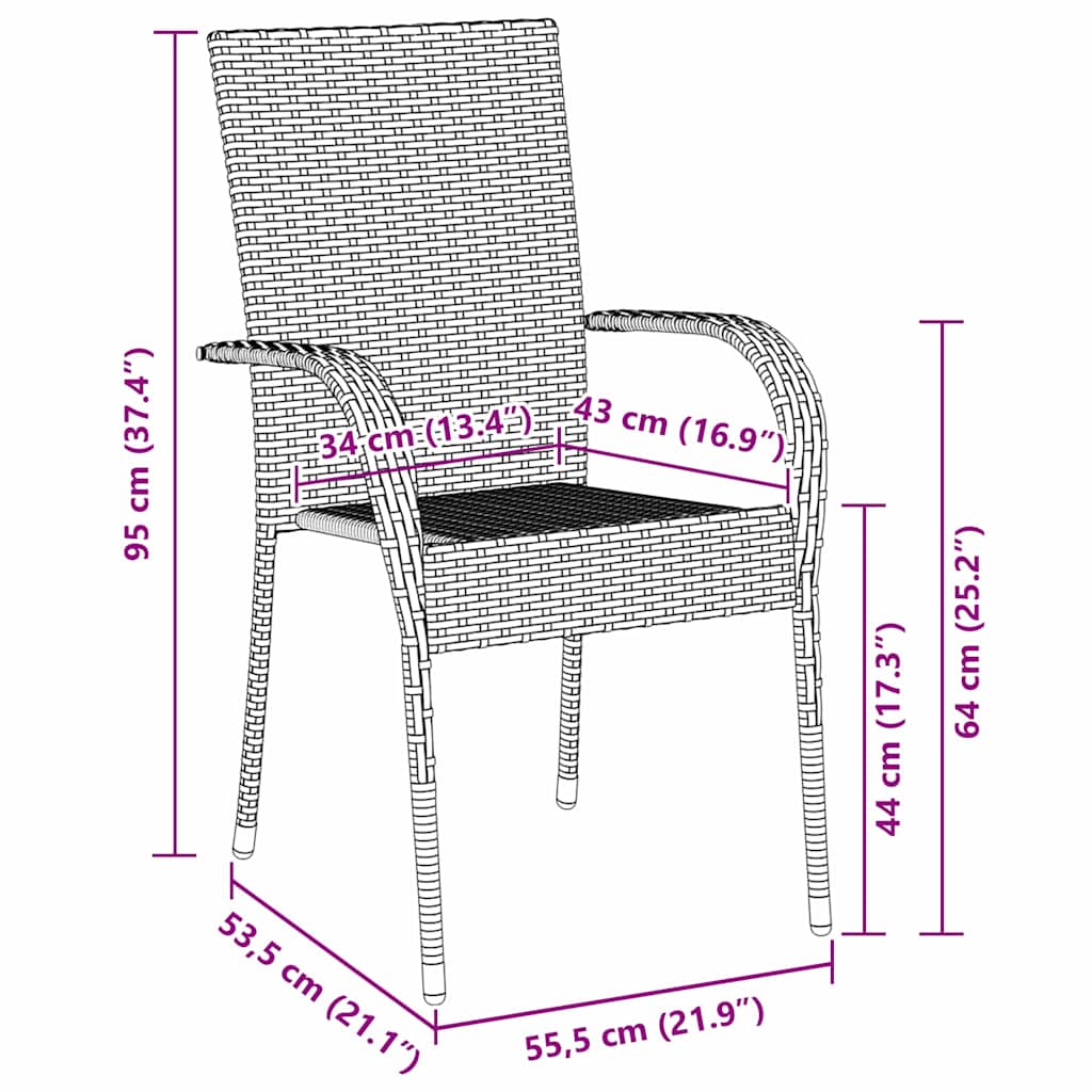 Ensemble de salle à manger pour jardin 5 pcs Noir - XIOS