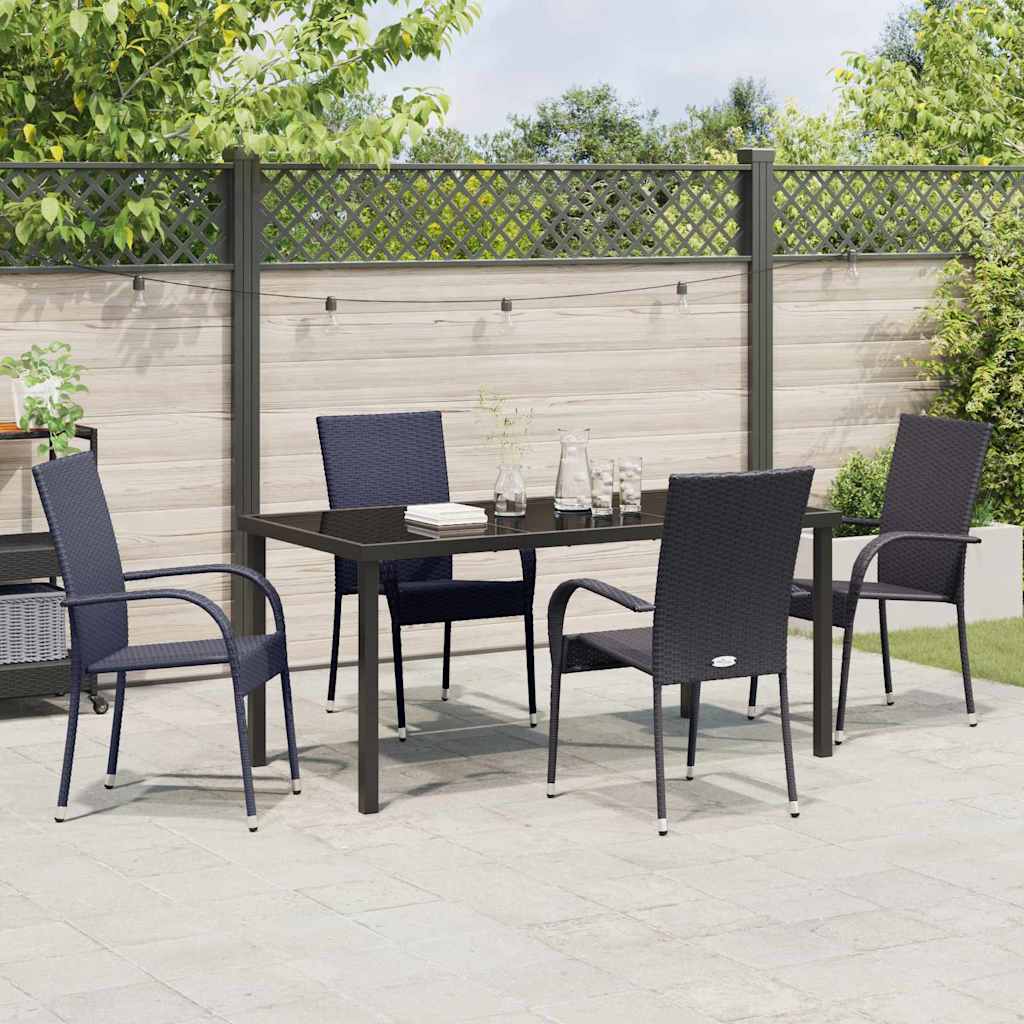 Ensemble de salle à manger pour jardin 5 pcs Noir - XIOS