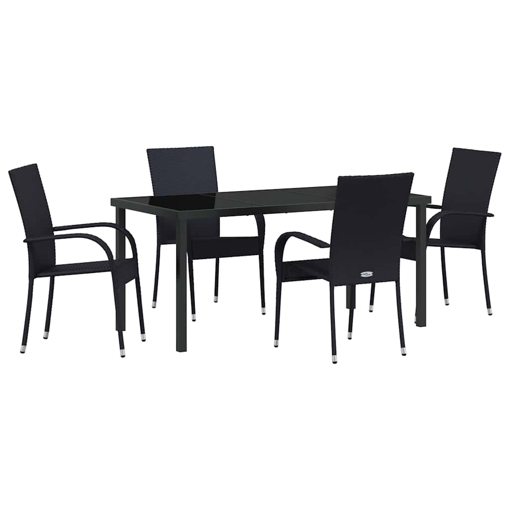 Ensemble de salle à manger pour jardin 5 pcs Noir - XIOS
