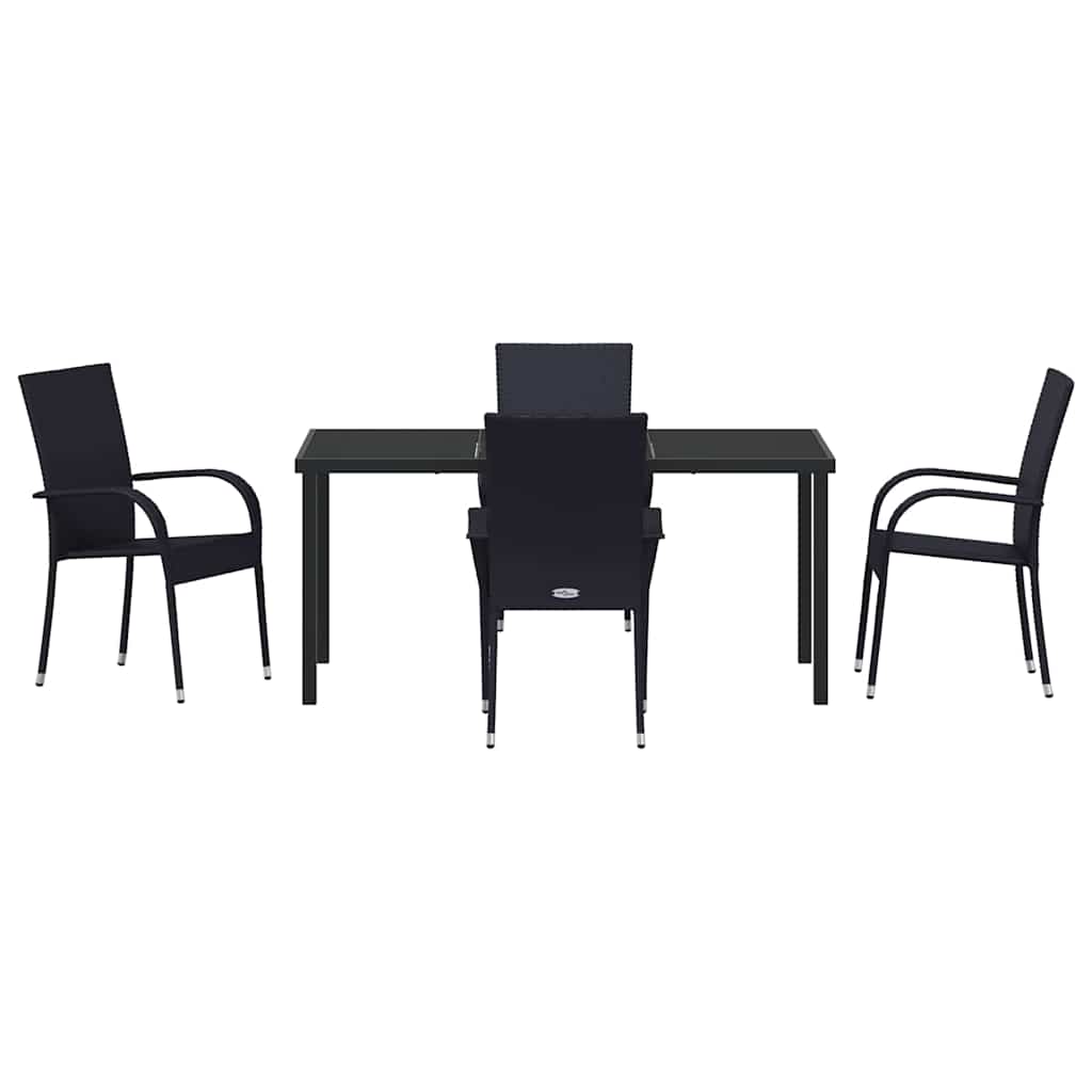 Ensemble de salle à manger pour jardin 5 pcs Noir - XIOS