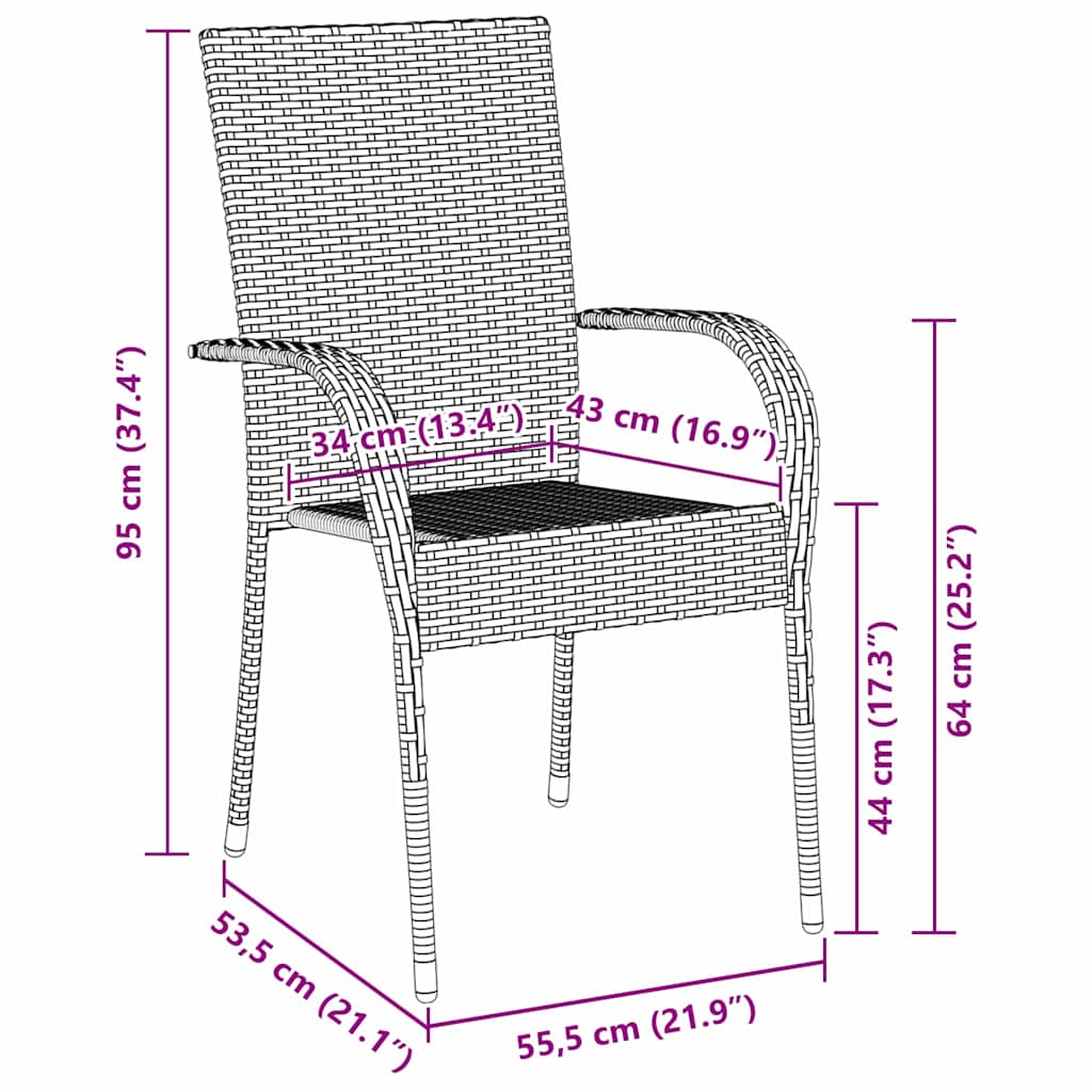Ensemble de salle à manger pour jardin 7 pcs Noir - XIOS